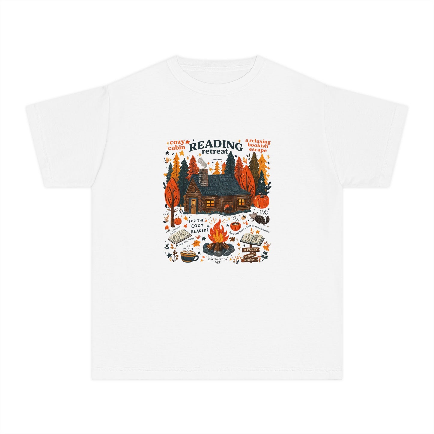 Cozy Reading Retreat Tee, Fall T-Shirt I Youth Apparel